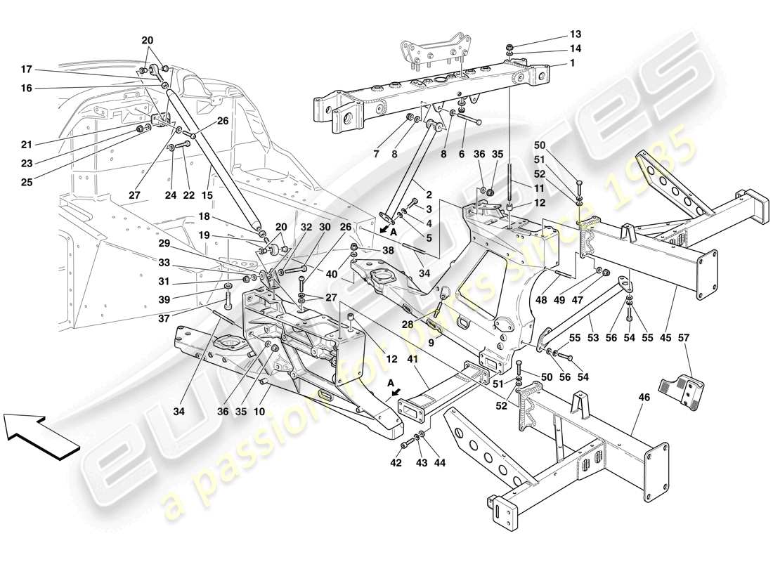 Maserati MC12 rear chassis Parts Diagram