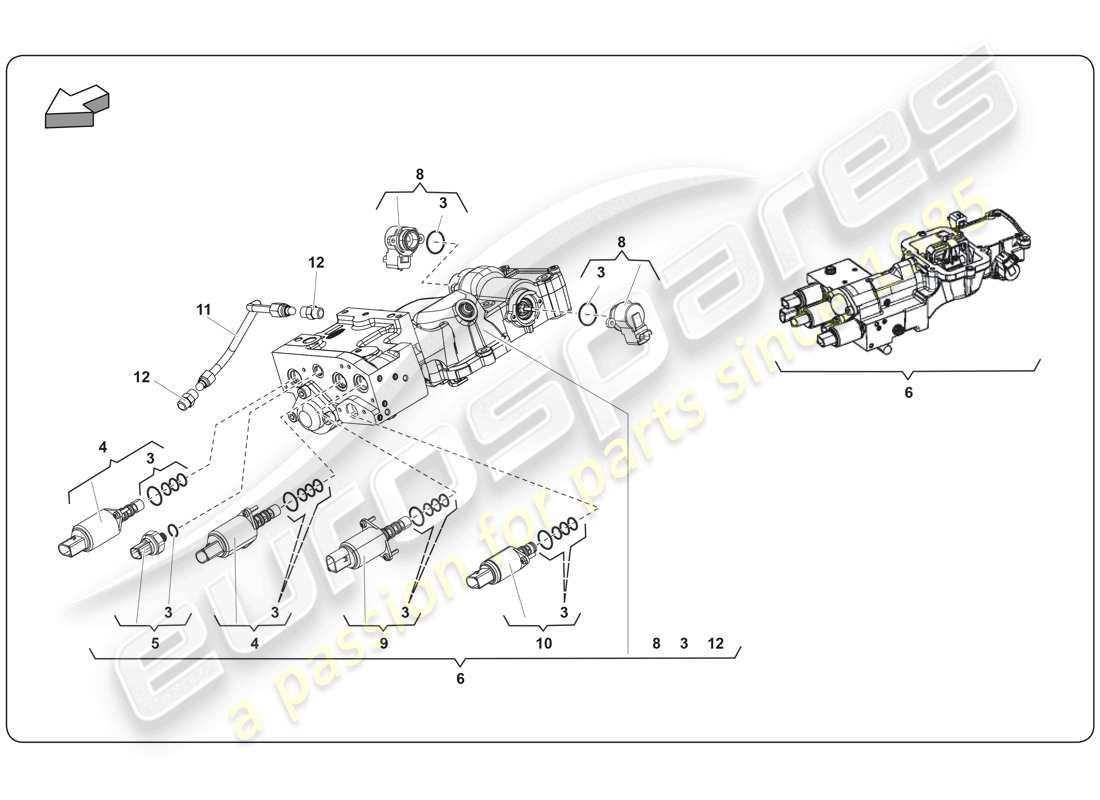 Lamborghini Super Trofeo (2009-2014) E-GEAR SYSTEM Part Diagram