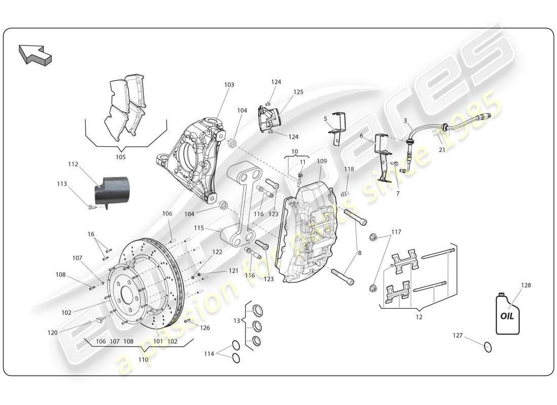 Lamborghini Super Trofeo (2009-2014) FRONT BRAKE DISC Part Diagram