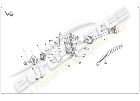 a part diagram from the Lamborghini Super Trofeo (2009-2014) parts catalogue