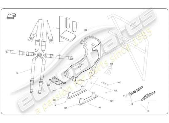 a part diagram from the Lamborghini Super Trofeo (2009-2014) parts catalogue