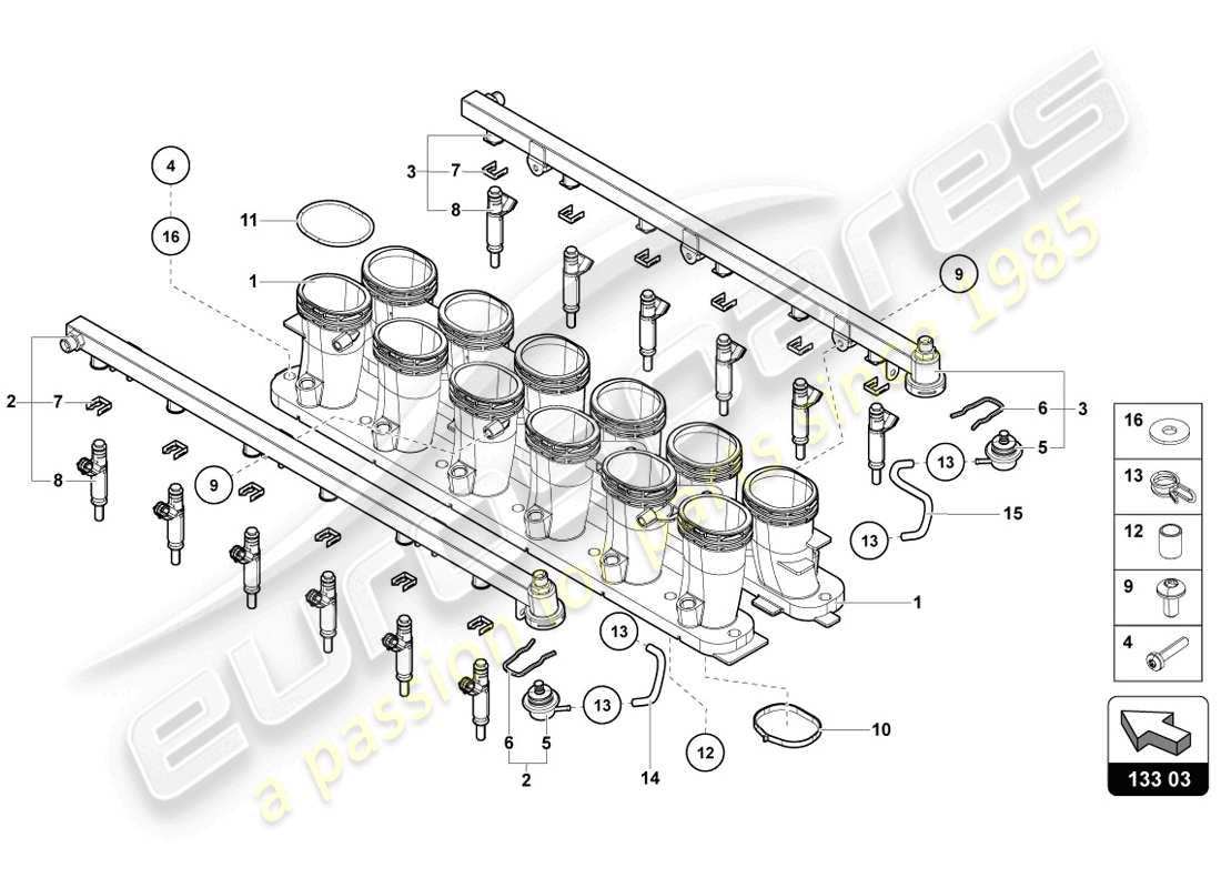 Lamborghini LP720-4 Coupe 50 (2014) INTAKE MANIFOLD Parts Diagram