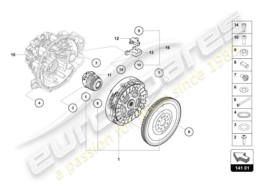 Lamborghini LP720-4 Coupe 50 (2014) clutch Parts Diagram