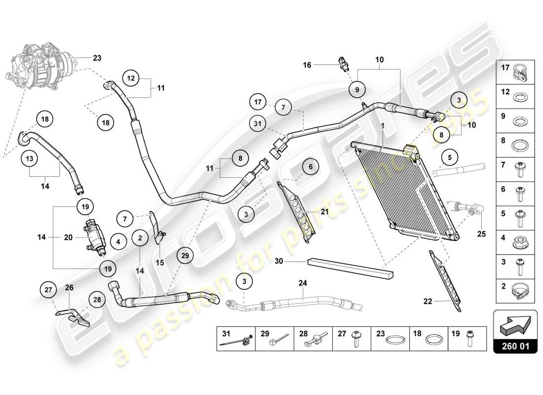 Lamborghini LP720-4 Coupe 50 (2014) A/C CONDENSER Parts Diagram