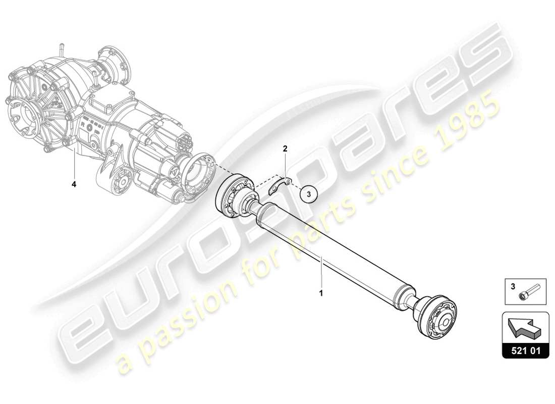 Lamborghini LP720-4 Coupe 50 (2014) CARDAN SHAFT Parts Diagram