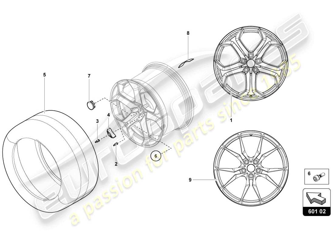 Lamborghini LP720-4 Coupe 50 (2014) WHEELS/TYRES Parts Diagram