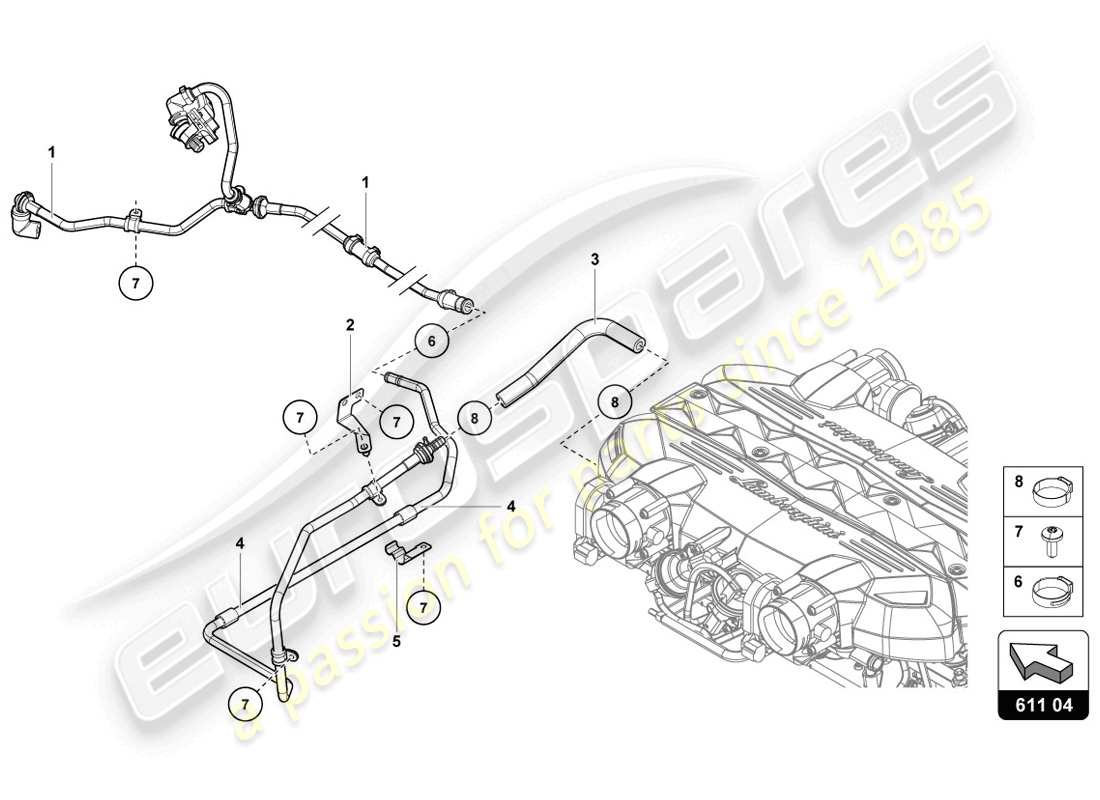Lamborghini LP720-4 Coupe 50 (2014) VACUUM HOSES Parts Diagram