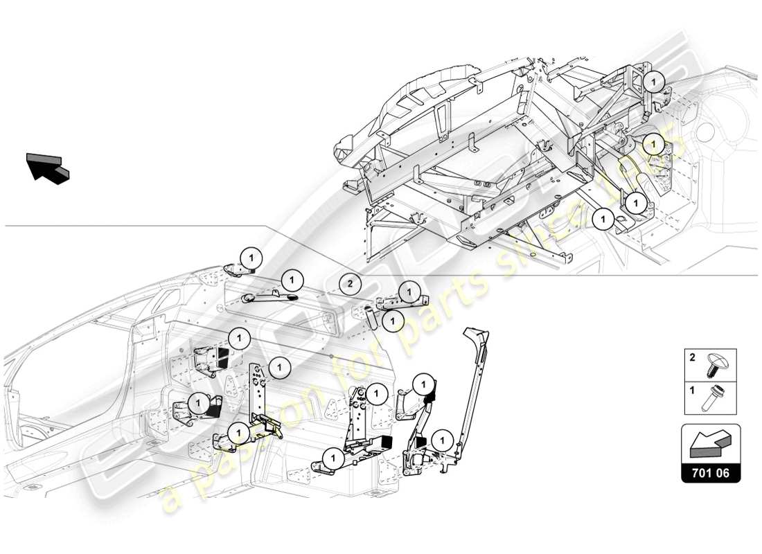 Lamborghini LP720-4 Coupe 50 (2014) fasteners Parts Diagram