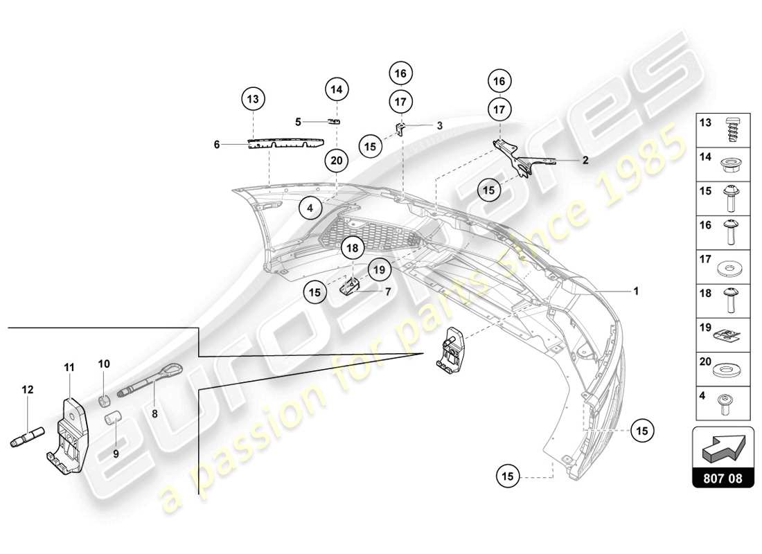 Lamborghini LP720-4 Coupe 50 (2014) BUMPER Parts Diagram