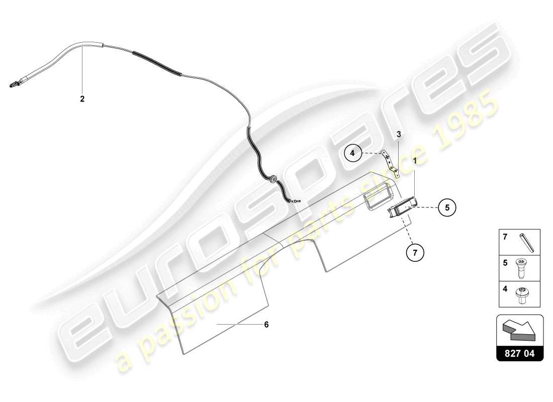 Lamborghini LP720-4 Coupe 50 (2014) RELEASE LEVER Parts Diagram