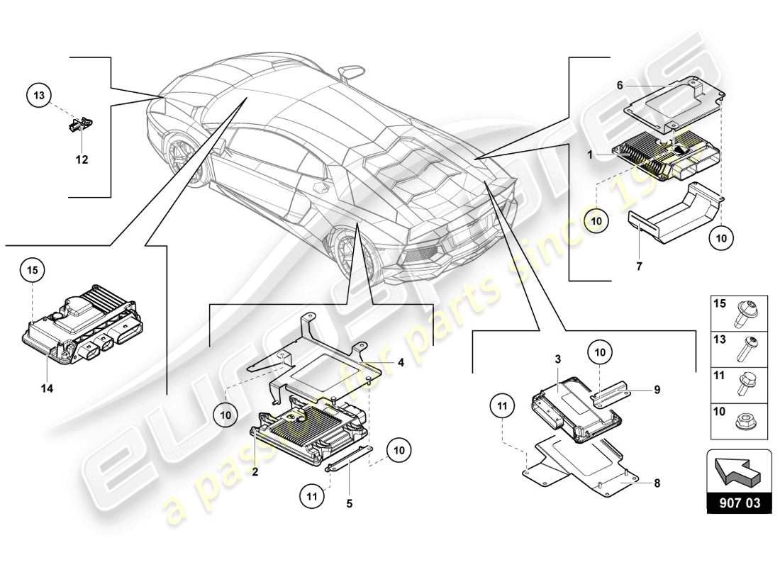 Lamborghini LP720-4 Coupe 50 (2014) electrics Parts Diagram