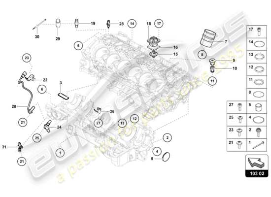 a part diagram from the Lamborghini Aventador LP720-4 parts catalogue