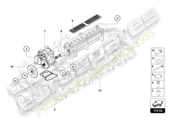 a part diagram from the Lamborghini Aventador LP720-4 parts catalogue