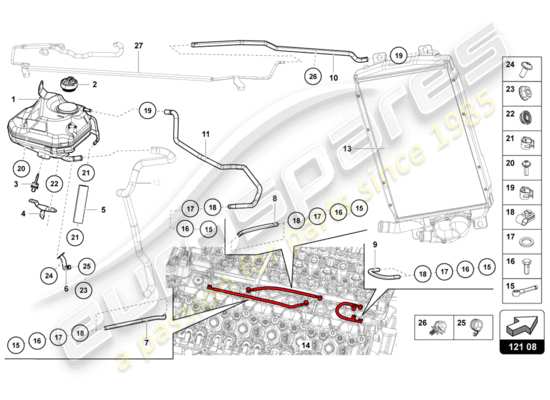 a part diagram from the Lamborghini Aventador LP720-4 parts catalogue