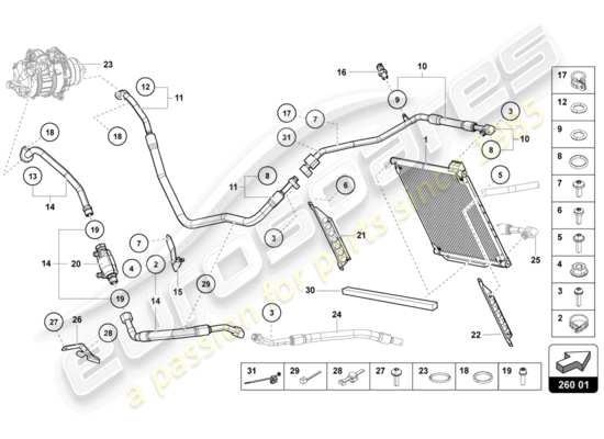 a part diagram from the Lamborghini Aventador LP720-4 parts catalogue