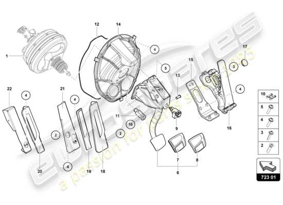 a part diagram from the Lamborghini LP720-4 Coupe 50 (2014) parts catalogue