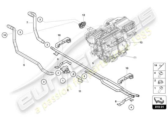 a part diagram from the Lamborghini Aventador LP720-4 parts catalogue