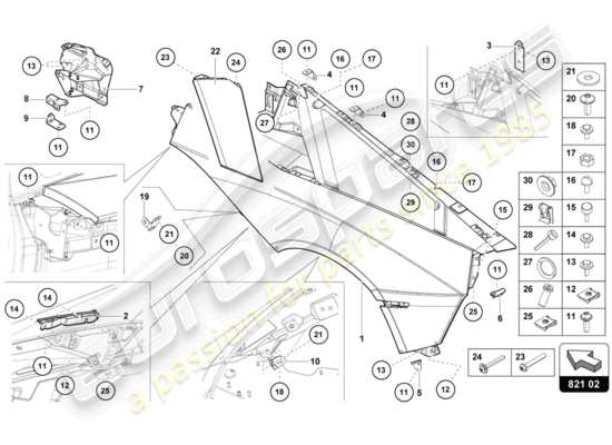 a part diagram from the Lamborghini Aventador LP720-4 parts catalogue