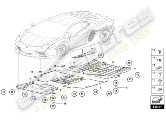 a part diagram from the Lamborghini Aventador LP720-4 parts catalogue