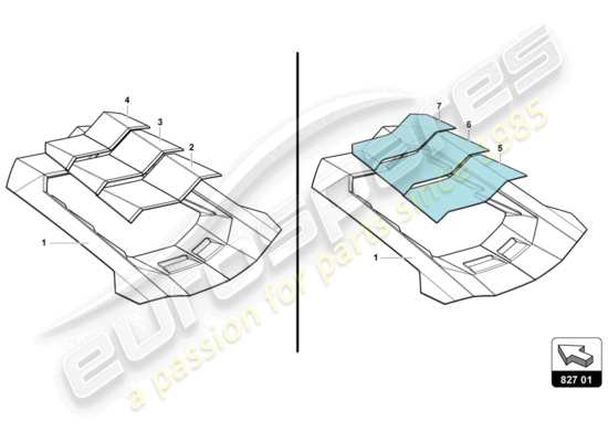 a part diagram from the Lamborghini Aventador LP720-4 parts catalogue