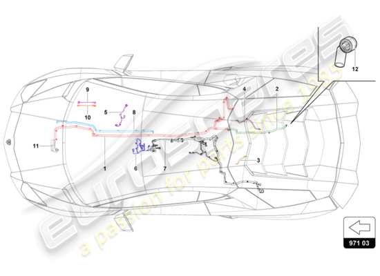 a part diagram from the Lamborghini Aventador LP720-4 parts catalogue