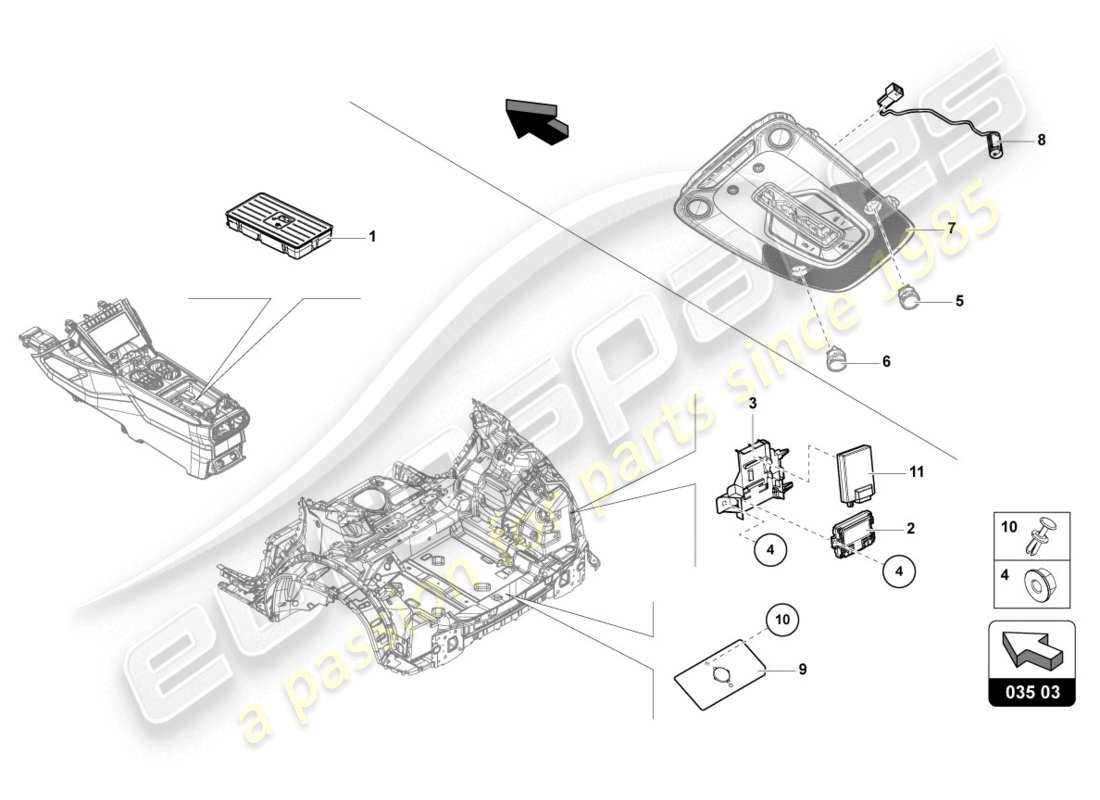 Lamborghini Urus (2019) electric parts for cellphone preparation Parts Diagram