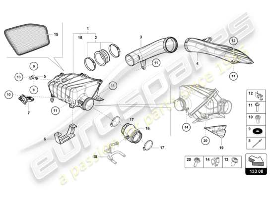 a part diagram from the Lamborghini HURACAN EVO parts catalogue