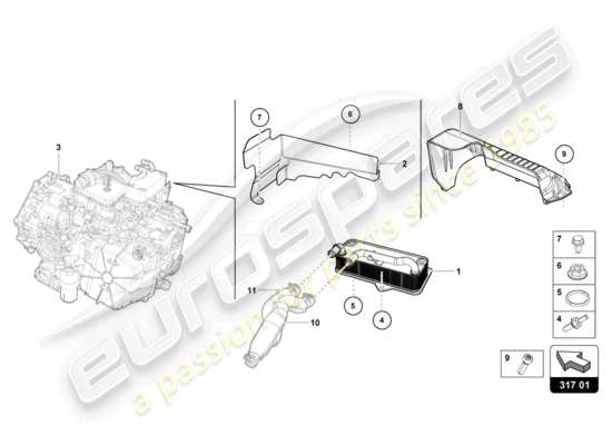 a part diagram from the Lamborghini Evo Coupe (2020) parts catalogue