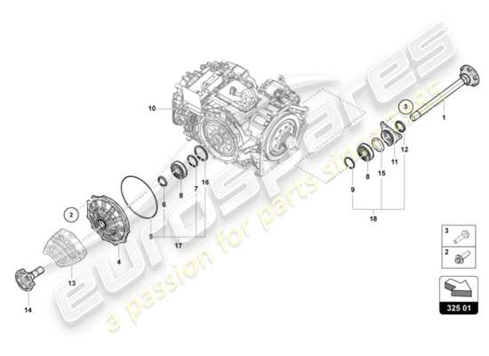 a part diagram from the Lamborghini Evo Coupe (2020) parts catalogue