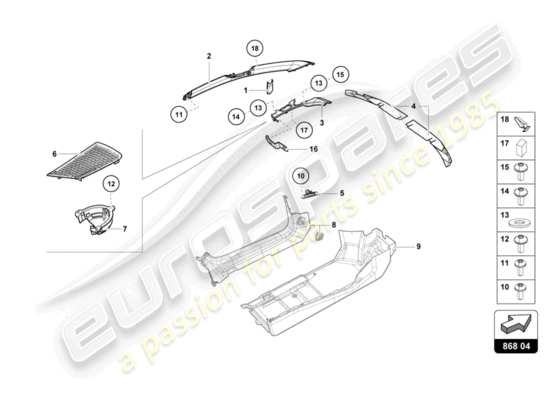 a part diagram from the Lamborghini HURACAN EVO parts catalogue