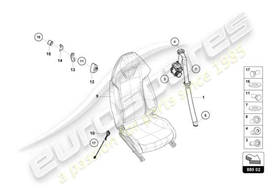 a part diagram from the Lamborghini Evo Coupe (2020) parts catalogue