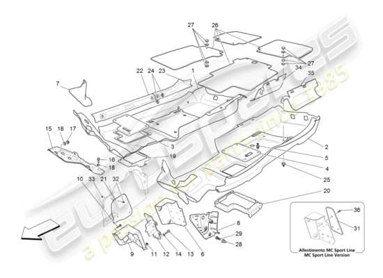 a part diagram from the Maserati GranTurismo parts catalogue