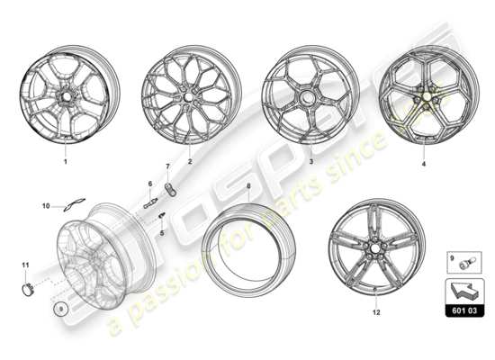 a part diagram from the Lamborghini HURACAN EVO parts catalogue