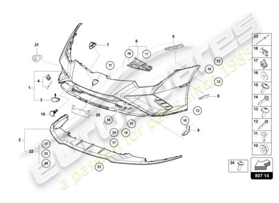 a part diagram from the Lamborghini HURACAN EVO parts catalogue