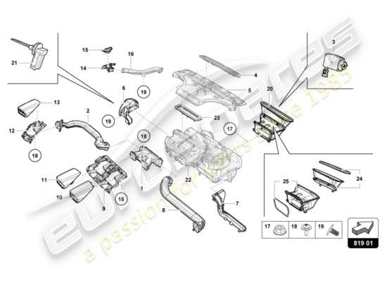 a part diagram from the Lamborghini HURACAN EVO parts catalogue