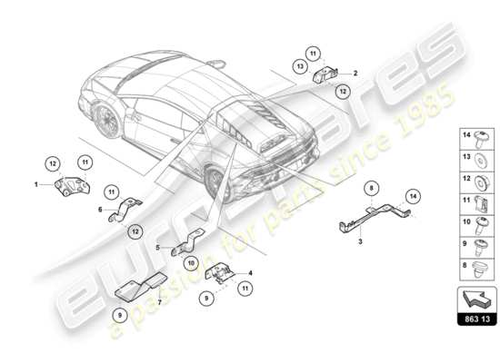 a part diagram from the Lamborghini HURACAN EVO parts catalogue