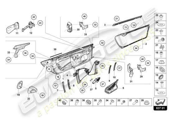 a part diagram from the Lamborghini Evo Spyder (2020) parts catalogue