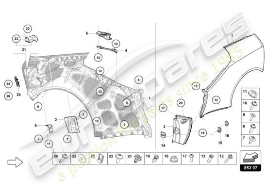 a part diagram from the Lamborghini HURACAN EVO parts catalogue