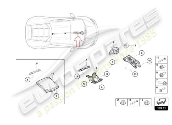 a part diagram from the Lamborghini HURACAN EVO parts catalogue