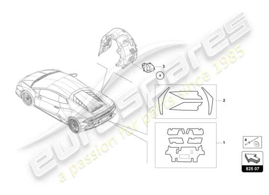 a part diagram from the Lamborghini HURACAN EVO parts catalogue