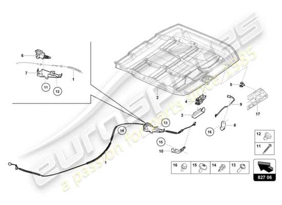 a part diagram from the Lamborghini Evo Spyder 2WD (2020) parts catalogue