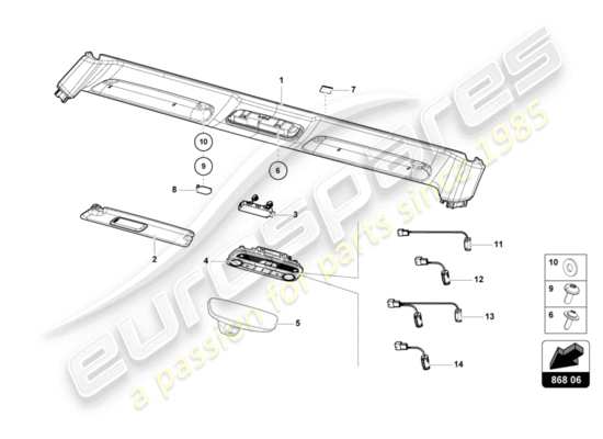 a part diagram from the Lamborghini HURACAN EVO parts catalogue