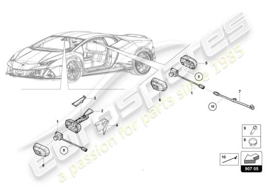 a part diagram from the Lamborghini HURACAN EVO parts catalogue