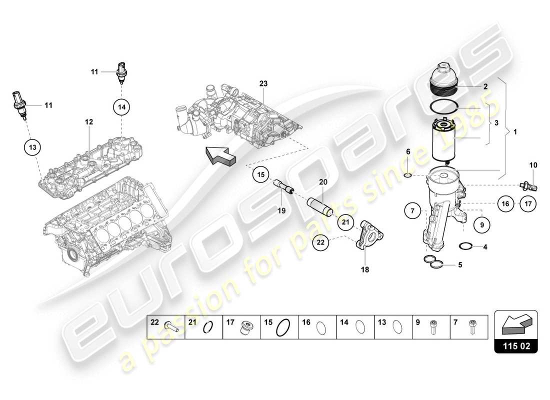 Lamborghini LP610-4 COUPE (2015) OIL FILTER ELEMENT Parts Diagram