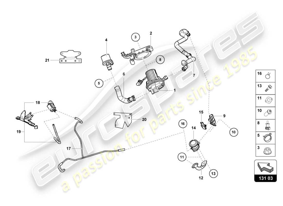 Lamborghini LP610-4 COUPE (2015) Secondary Air Pump Parts Diagram