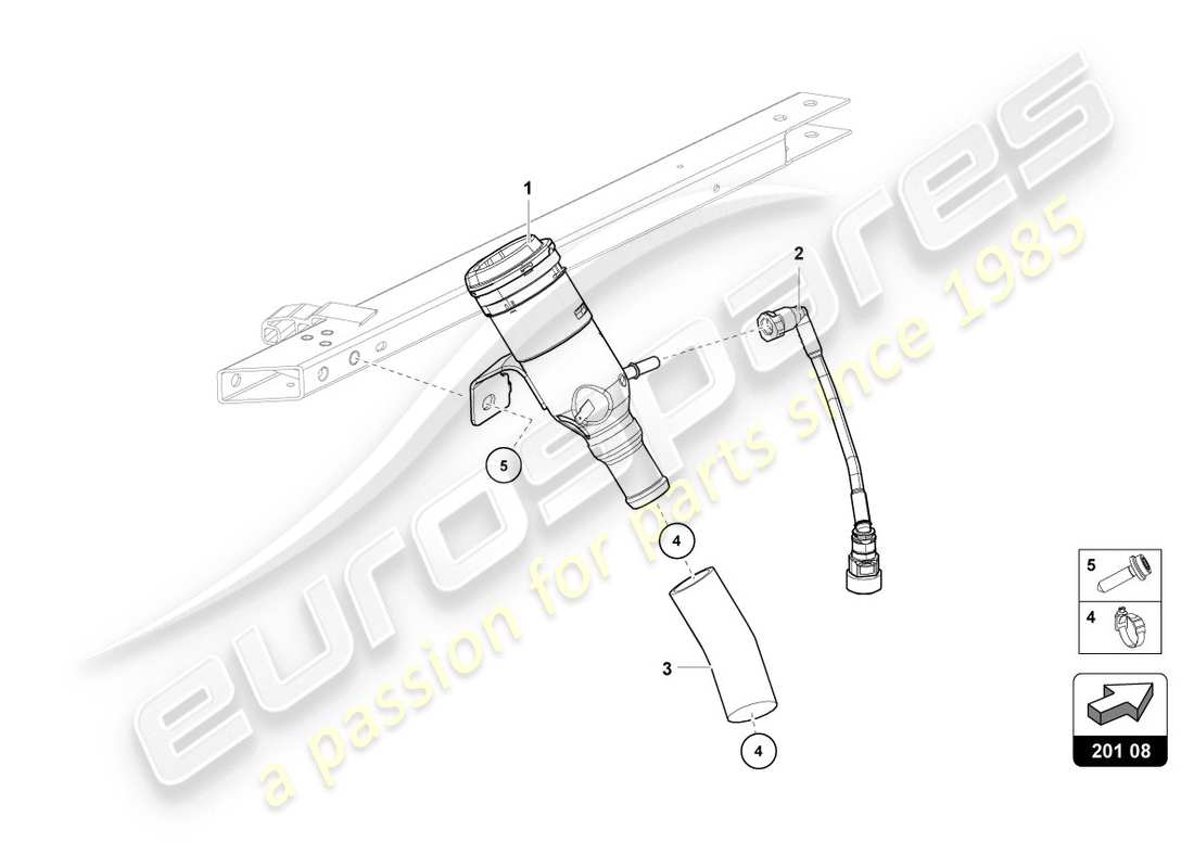 Lamborghini LP610-4 COUPE (2015) FUEL FILLER NECK Parts Diagram