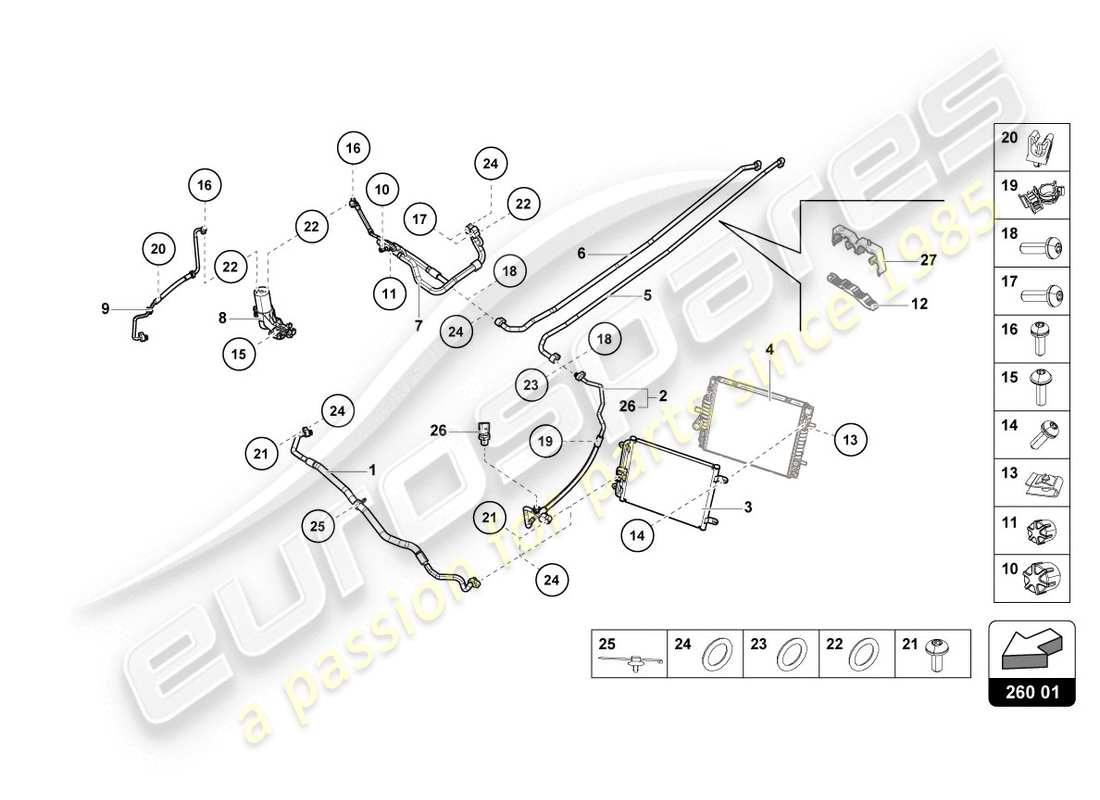 Lamborghini LP610-4 COUPE (2015) A/C CONDENSER Parts Diagram