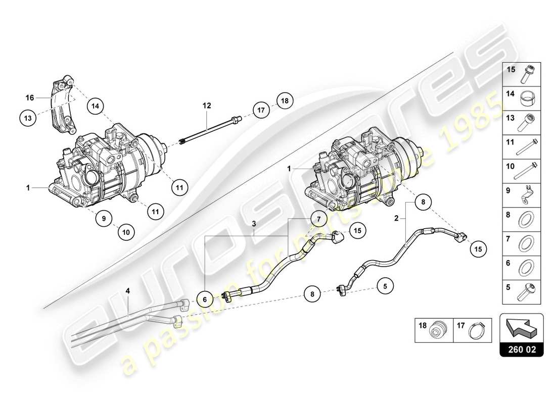 Lamborghini LP610-4 COUPE (2015) A/C COMPRESSOR Parts Diagram