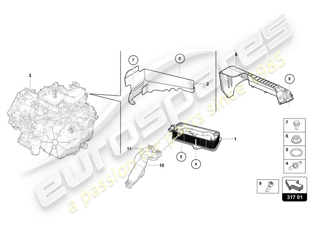 Lamborghini LP610-4 COUPE (2015) GEAR OIL COOLER Parts Diagram