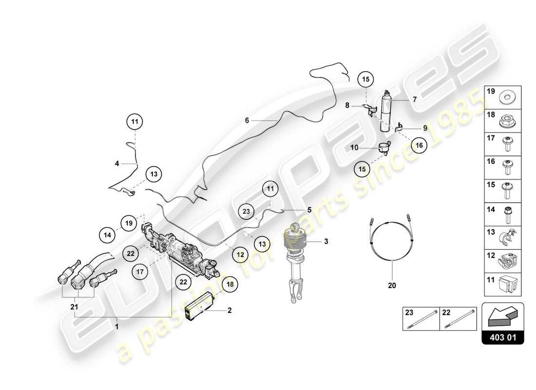 Lamborghini LP610-4 COUPE (2015) LIFTING DEVICE Parts Diagram